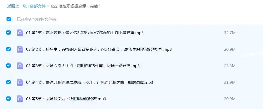 晚情职场掘金音频课程（完结）
