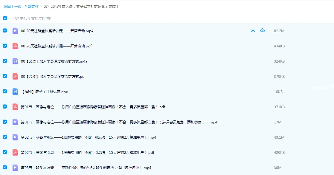 零基础学社群运营20节课程（完结）