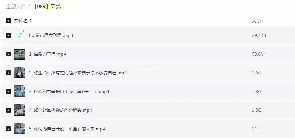 周梵自爱力课程