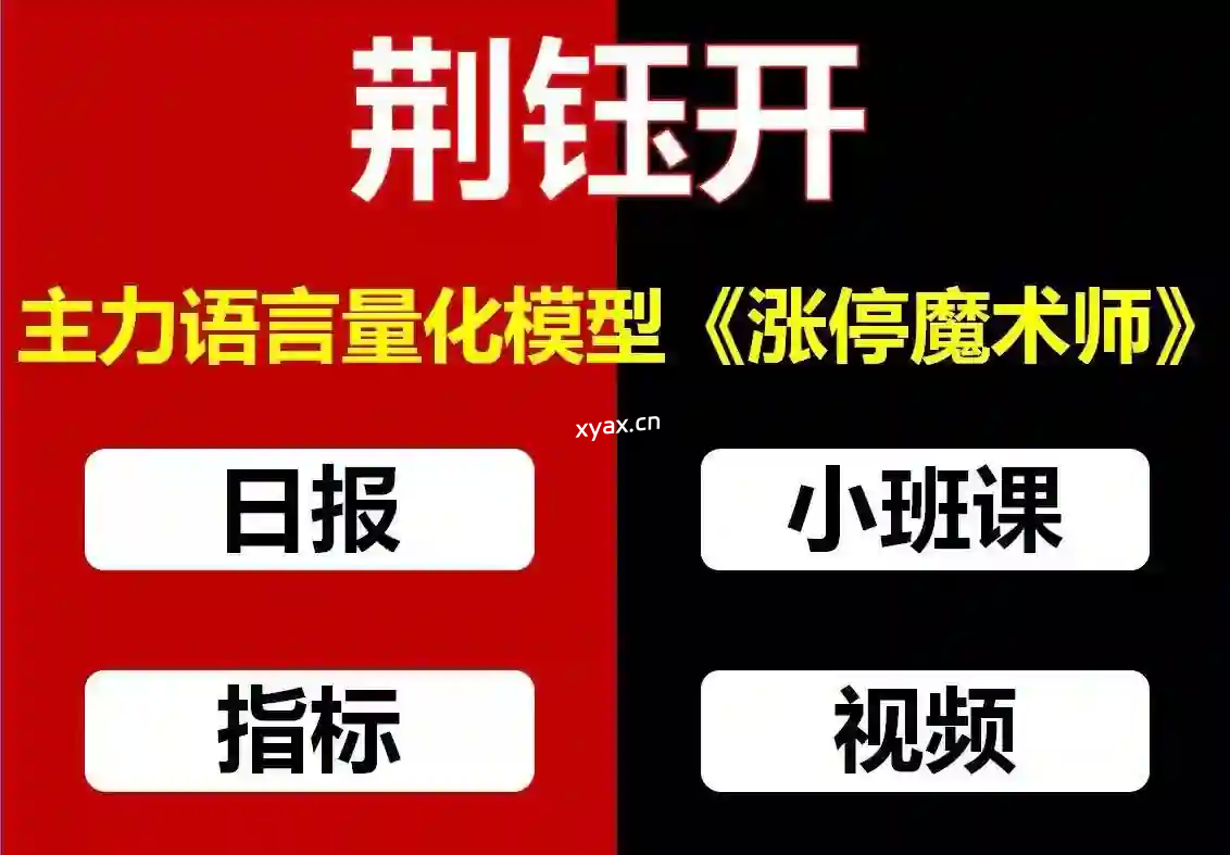 荆钰开主力语言量化模型《涨停魔术师》擒龙特训小班课课程