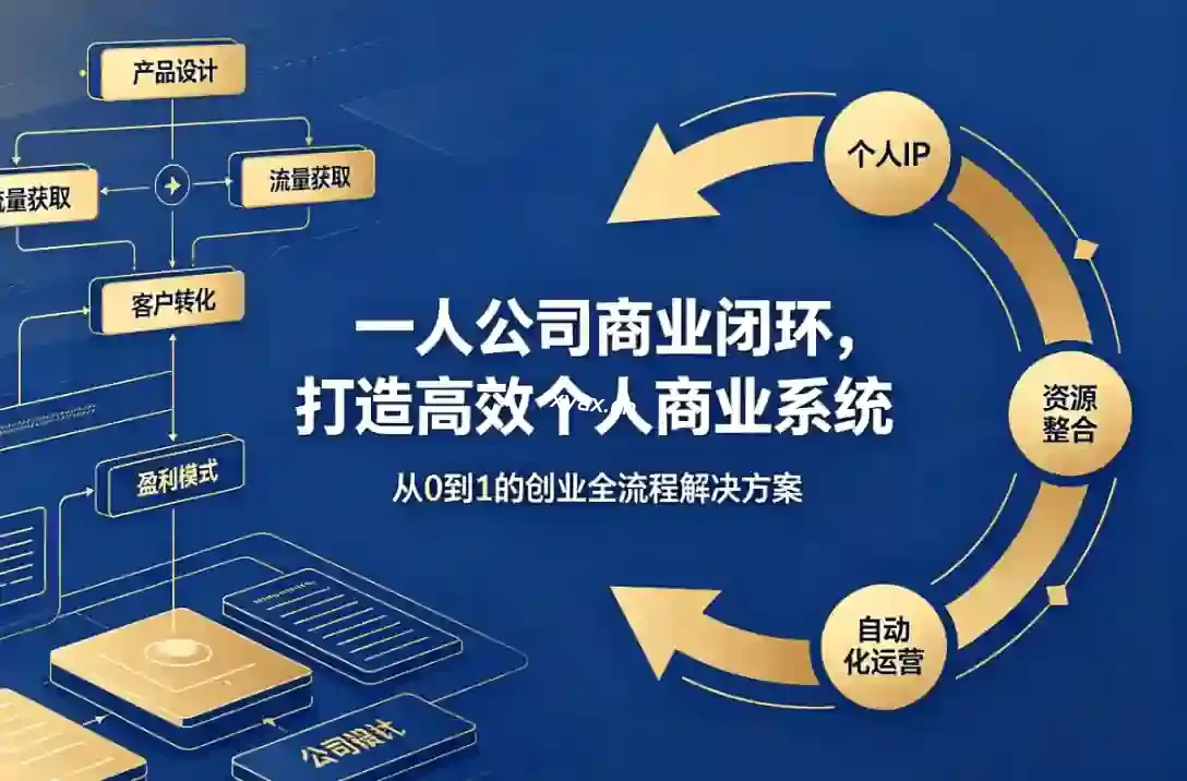 一人公司商业闭环，打造高效个人商业系统课程